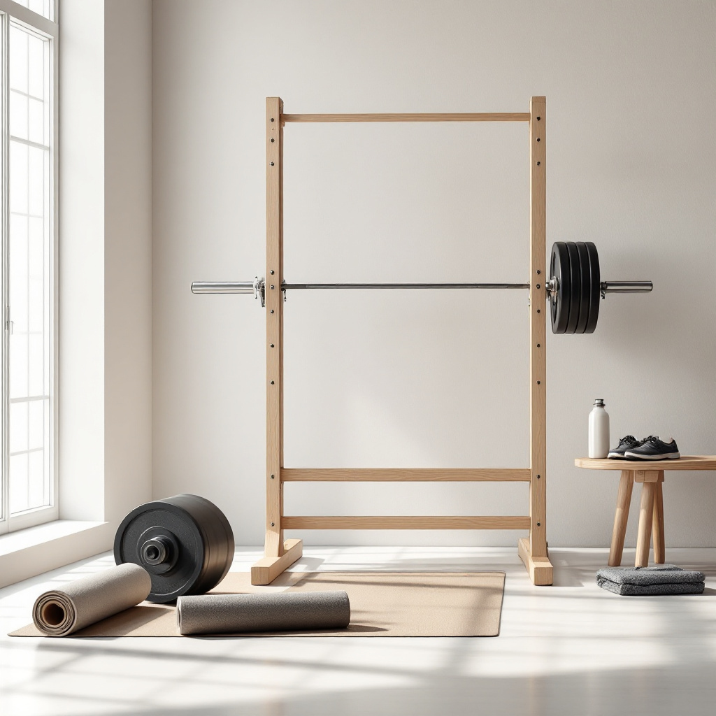 Fitnessausrüstung für die besten Übungen für dicke Oberschenkel im hellen Studio